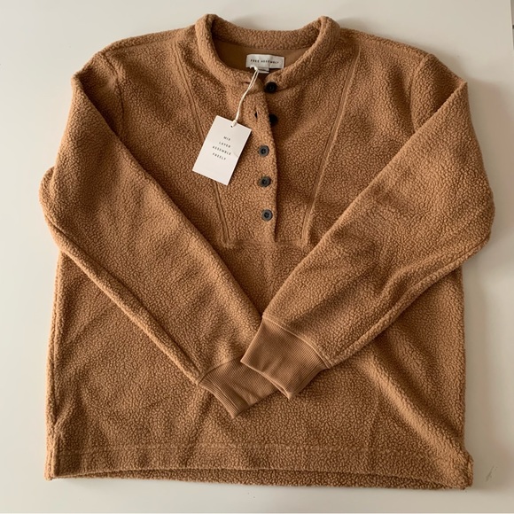 Free Assembly brown Teddy henley pullover size medium - Picture 9 of 9